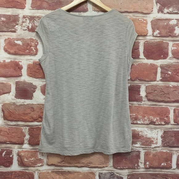 The Limited Top Womens Medium Gray Embroidered Abstract Slubbed Casual Blouse - Picture 4 of 11